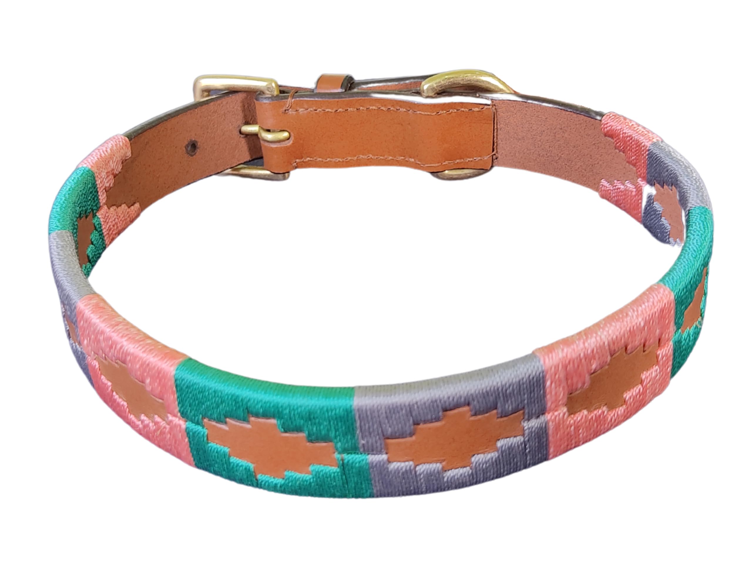 LEXNEL Genuine Leather Dog Collar Hand Stitched And Argentinian Embroiderd Design Full Strong Rust Proof Brass Buckle (Medium),?50.8 cm,W_2.54 cm (B0CGM4P1RX) Amazon Price History, Amazon Price Tracker