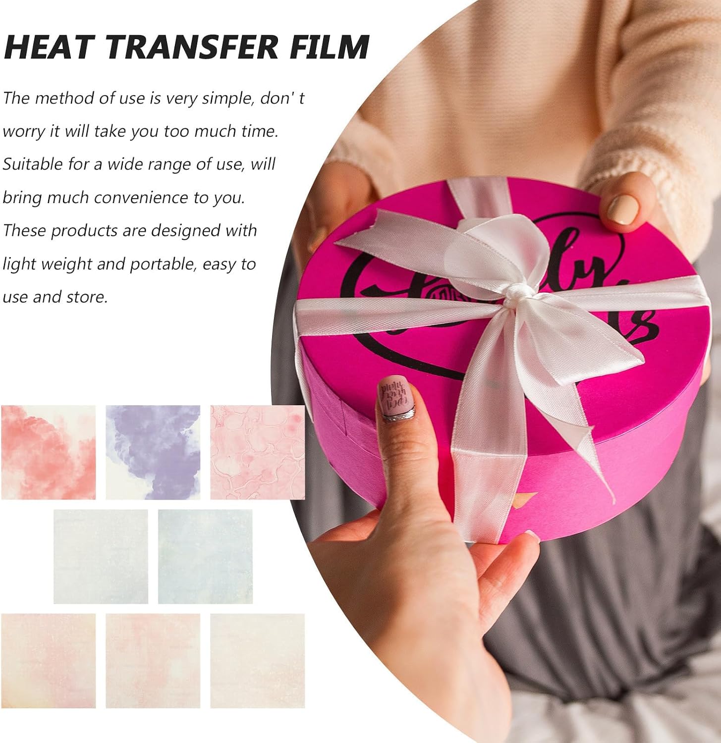 8pcs Watercolor Transfer Film for Custom Apparel Makers, PET Sheet
