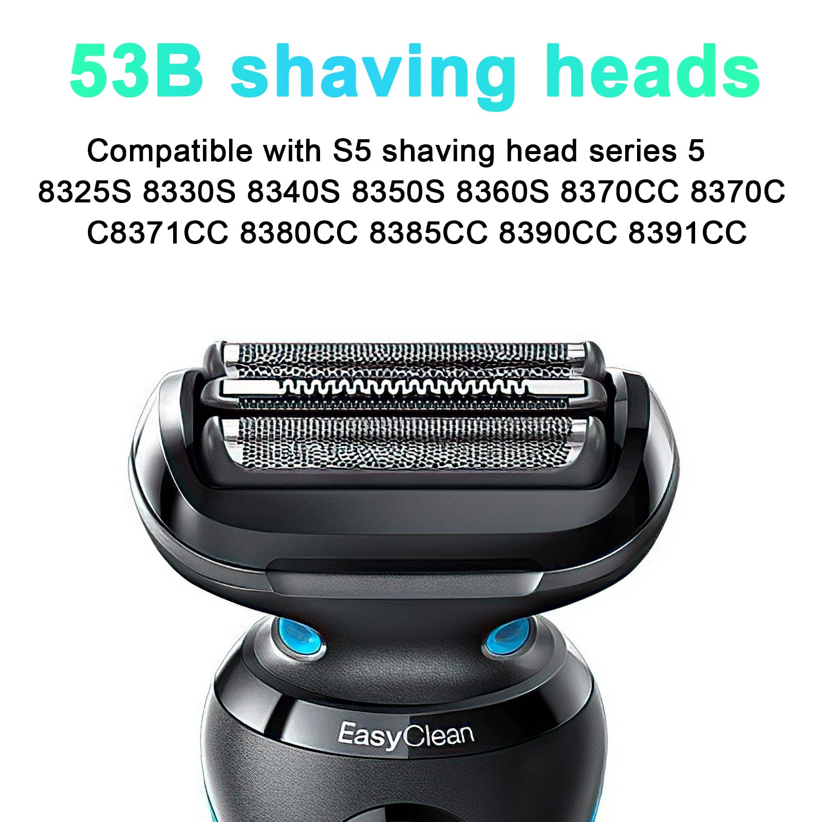 53B Testina Rasoio Serie 5, S5 Testina di Ricambio Serie 5 Accessori di Ricambio per Rasoio 53B Compatibile Con Series 5 und 6 Series 5018S 5049S 5762 5764 6075CC 6020S 6040CS