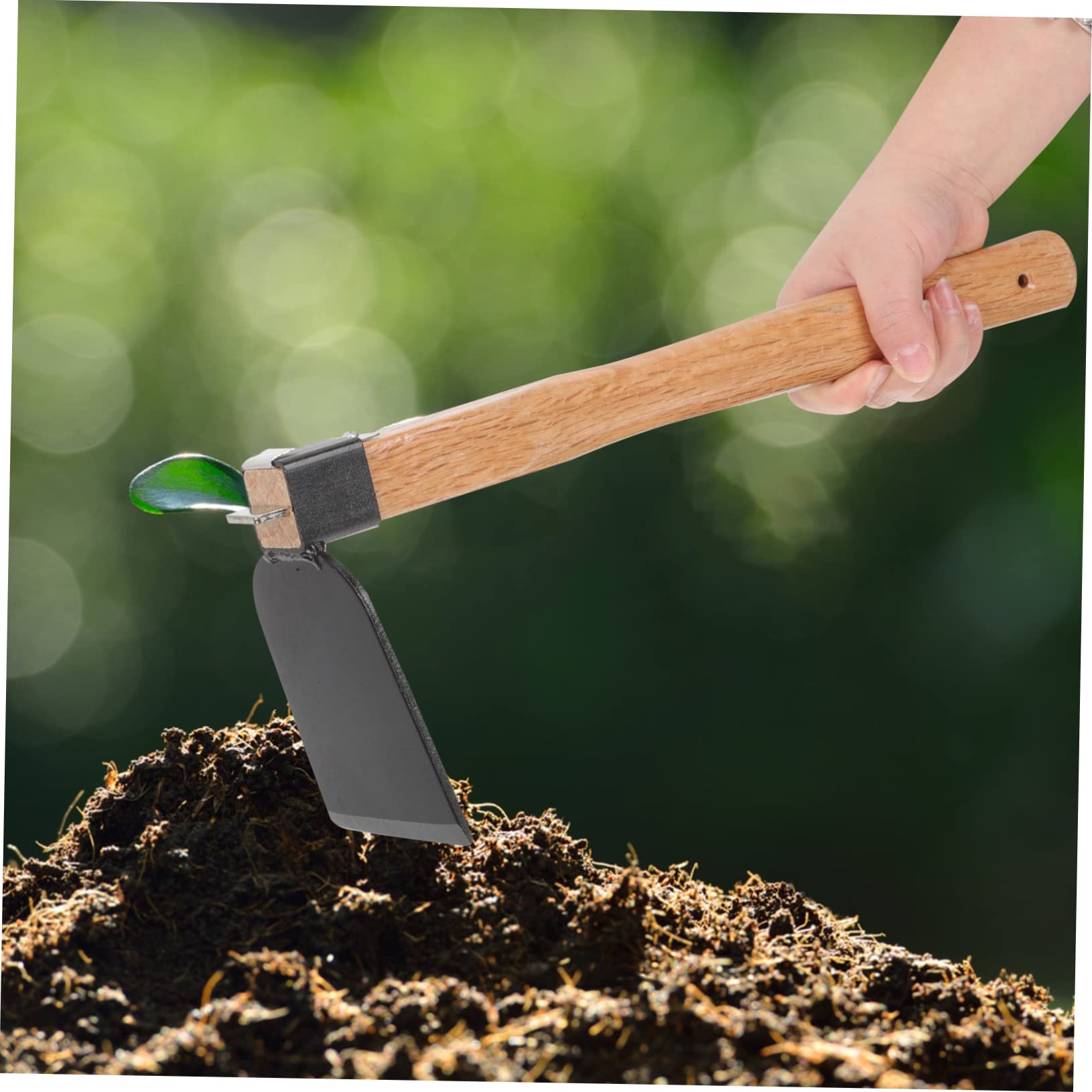Giardino Leggera con Testa in Ferro e Manico in Legno Ergonomico Attrezzo Manuale per Diserbo e Scavare Terreno Zappetta Portatile per Orto e Piantagione Strumento per Cura Pian