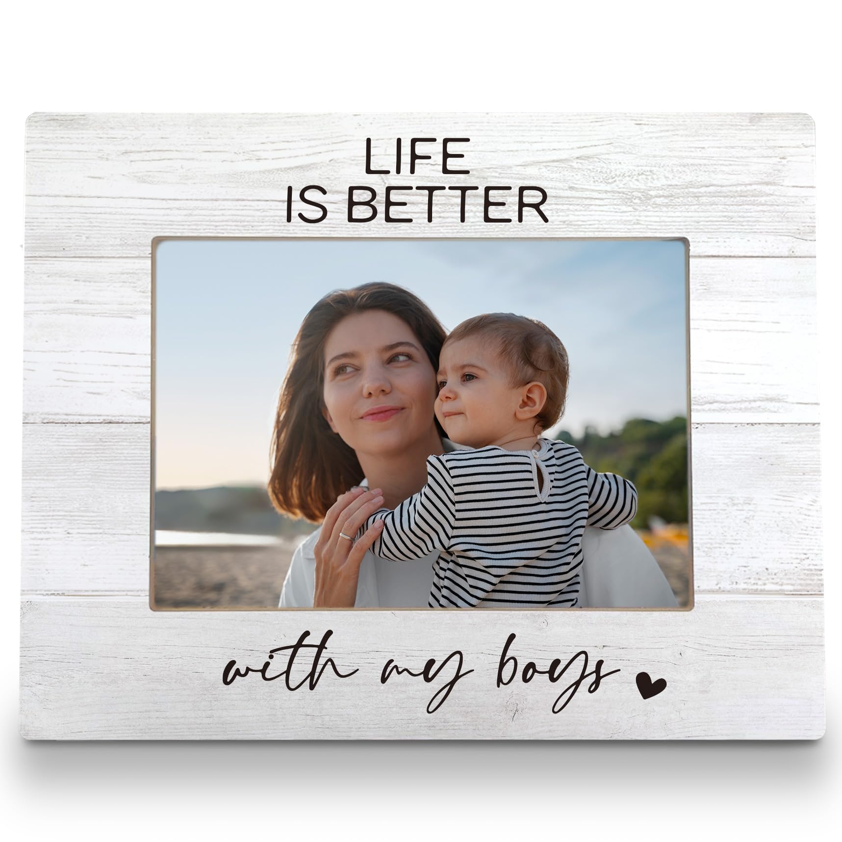 FLDAS Life is Better with My Boys Picture Frame 8x10, Mom of Boys Photo Frame 5x7, Mothers Day Gifts for Mom from Son, Fathers Gifts from Son