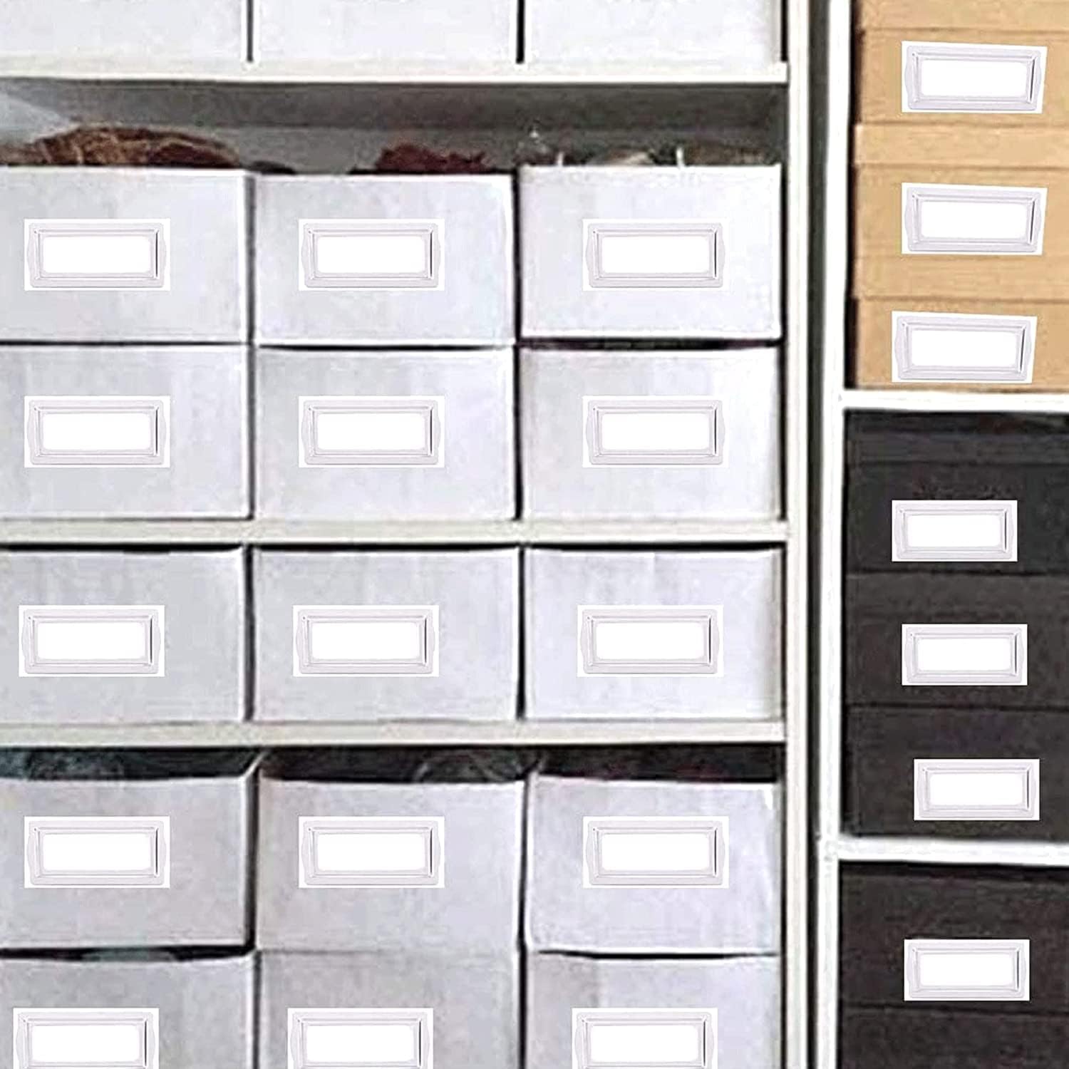 Self Adhesive Metal Bookplates for Books Cards 10Pcs Horizontal Clip Label Holders-Metal Drawer Tag Label Silver Bookplates Metals Frame for Office Library File Cabinet - Image 3