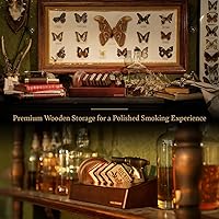 Vista 4 de Cocktail Whiskey Smoker Kit with Torch, Wooden Box & Stand Premium USA Walnut Smoker & 4 Flavors Natural Wood Chips Old Fashioned Smoker Kit