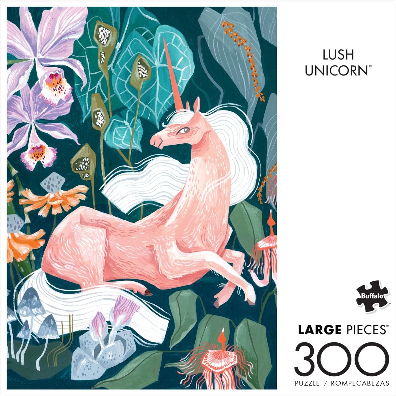 Buffalo Games - Rae Ritchie - Lush Unicorn - 300 Piece Jigsaw Puzzle for Adults -Challenging Puzzle Perfect for Game Nights - Finished Size is 21.25 x 15.00