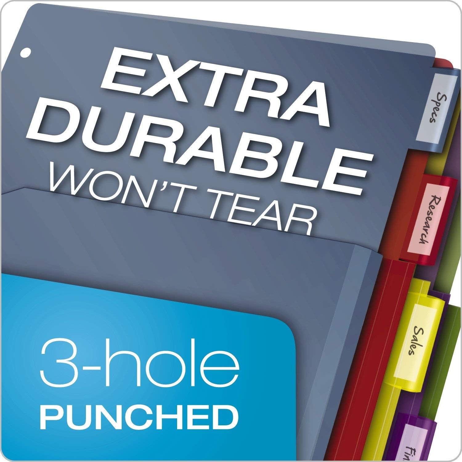 Cardinal Expanding Pocket Poly Divider, 5-Tab, Multi-Color (84012CB) (3)