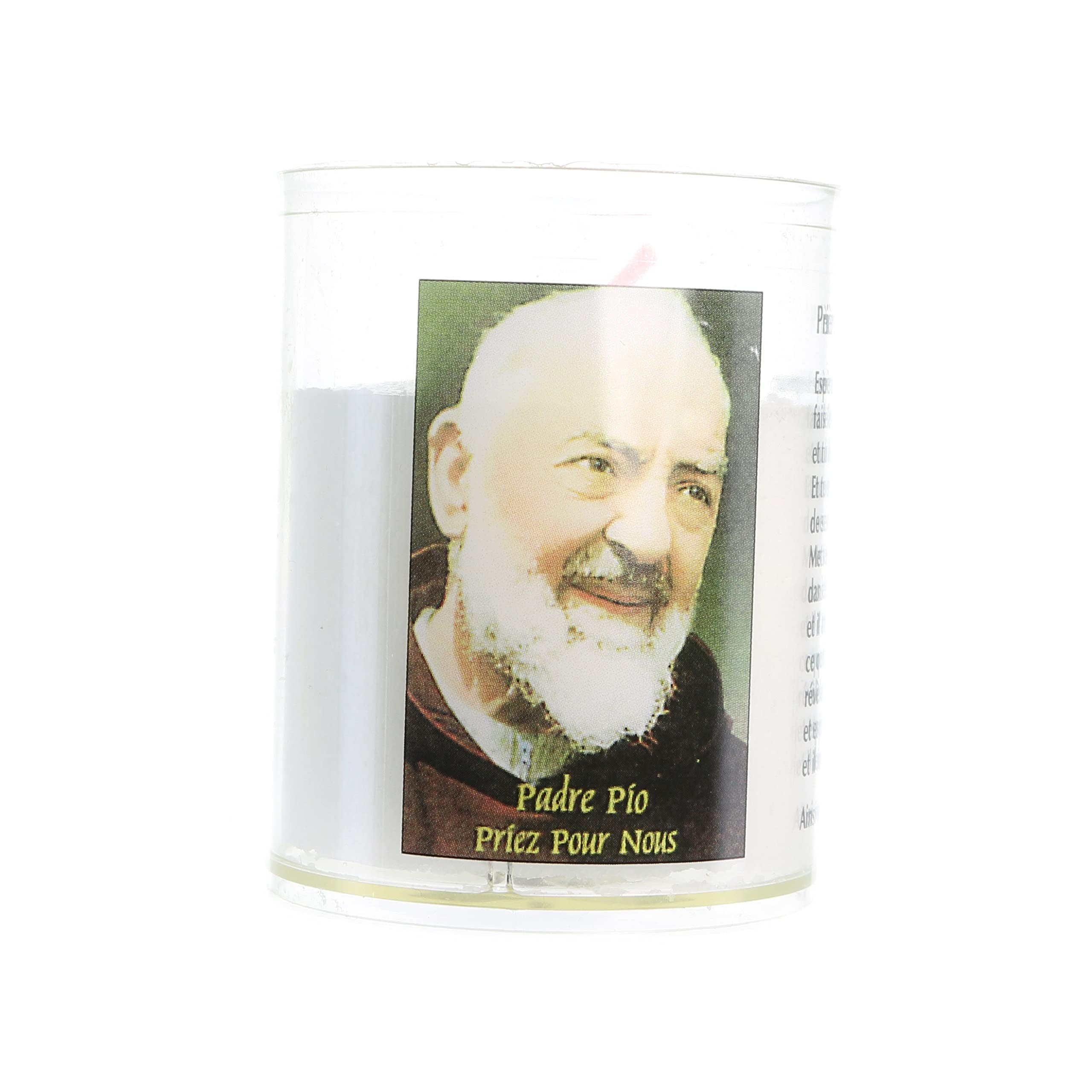 Palais Du Rosaire White Padre Pio Night Light With Prayer - Candle And Decorative Candle - Christian Worship