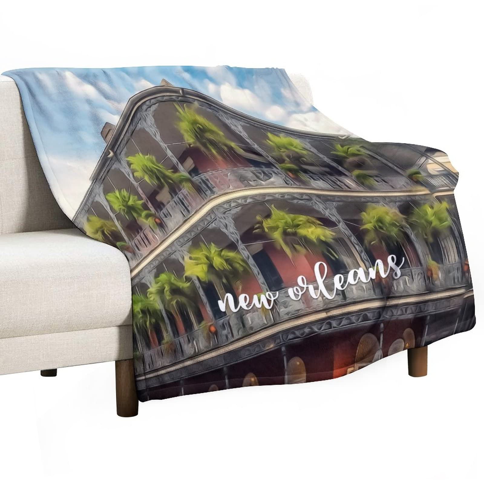 Couverture New Orleans plaid réversible et doux idée cadeau pour toute la famille