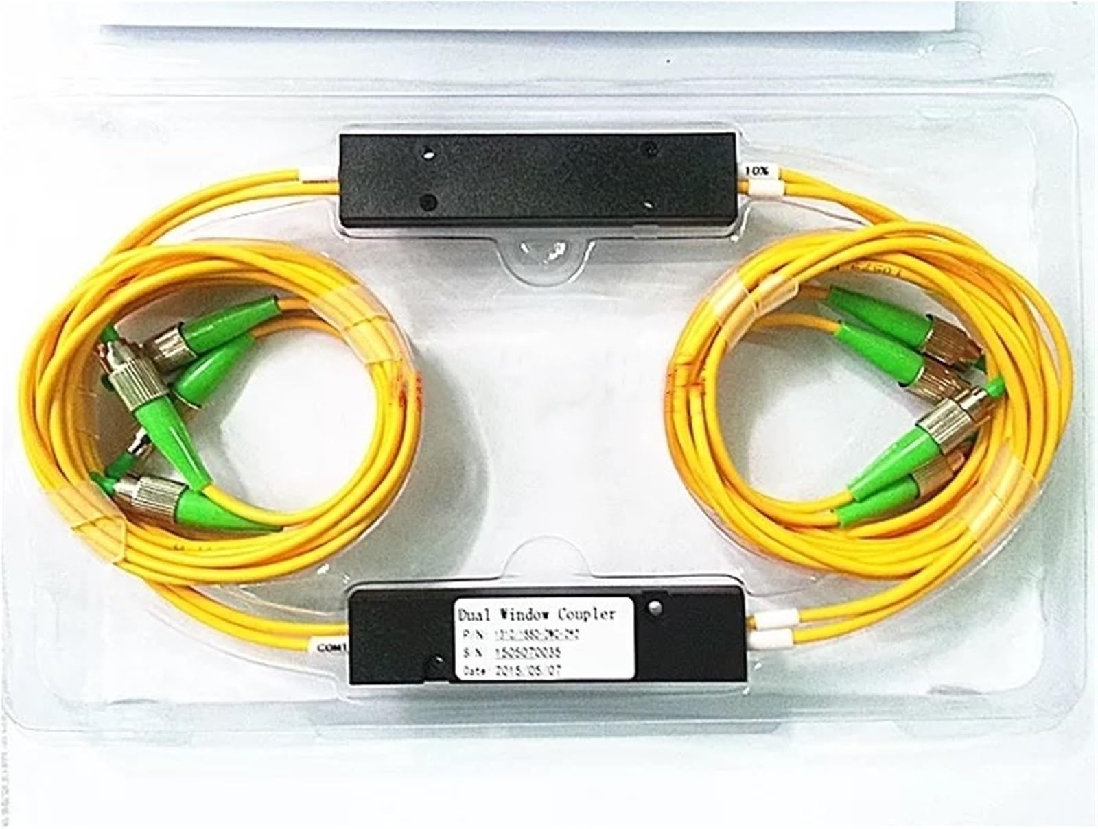 2x2 Glasfaser-Splitter (FCA) teilt Sich in Zwei Glasfaserkoppler (2x2 Faser-FBT-Koppler) auf (FTTH FC UPC ABS-Gehäuse, 2 Stück).(1550nm 50-50 FCUPC)