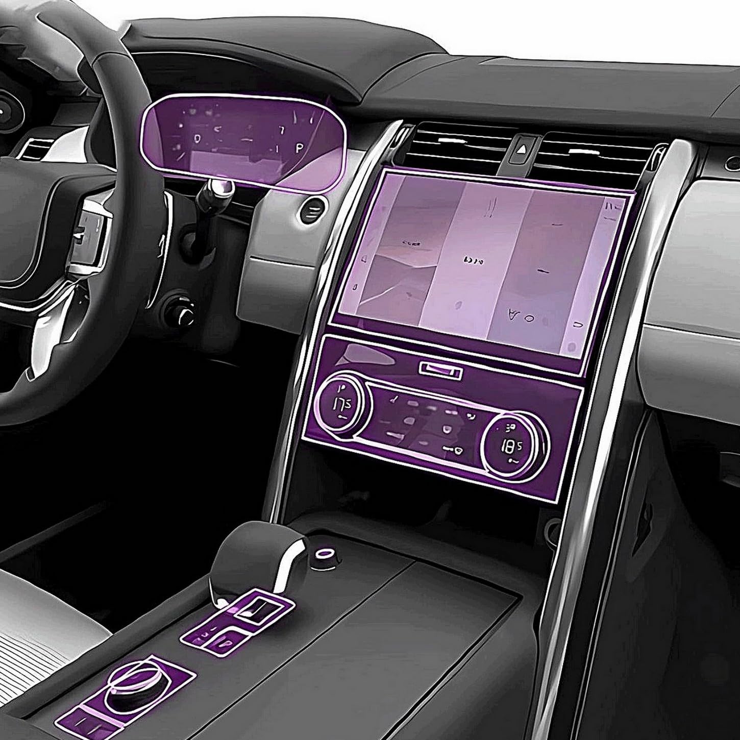 Protection PPF Land Rover Discovery 5 film console centrale anti-rayures luxe