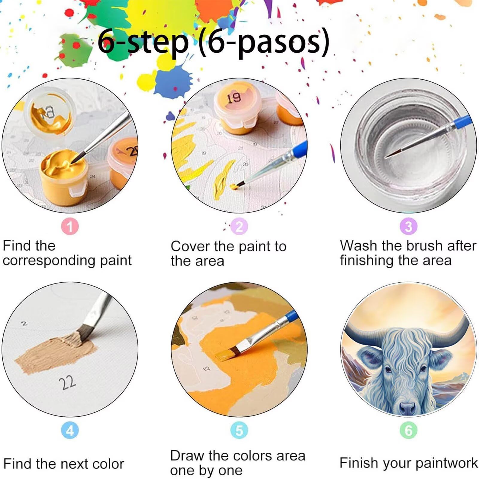Pintar por Numeros Adultos Ganado, Pintar por Numeros Niños Kit Manualidades Adultos Árbol Cuadros para Pintar por Numeros Pintura Acrílico, Cuadros Decorativos Regalos Para Mujer 80X160cm 7w-8-2
