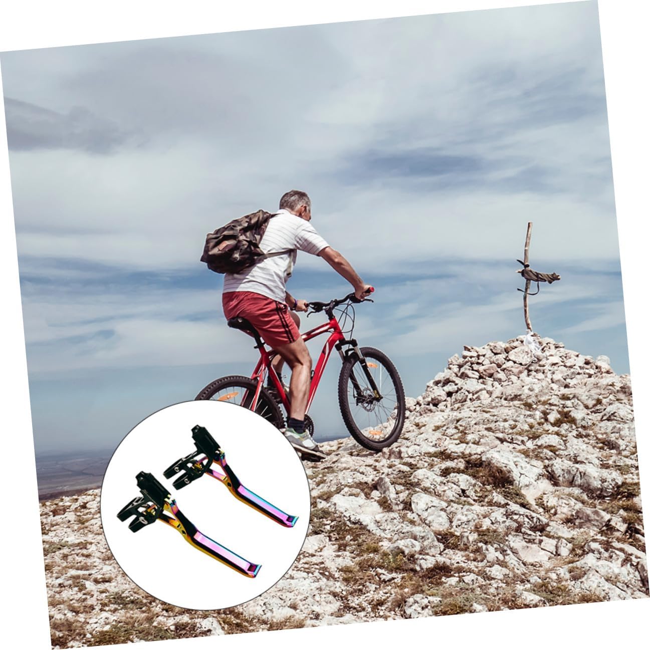 Aluminum Alloy Dual-Pivot Brake Lever Bike Brake Handle Cycling Part Lightweight Hollow Road Mountain Bike Brake Lever for Adult Bicycles