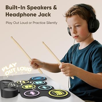 7-Pad Electronic Drum Set for Kids