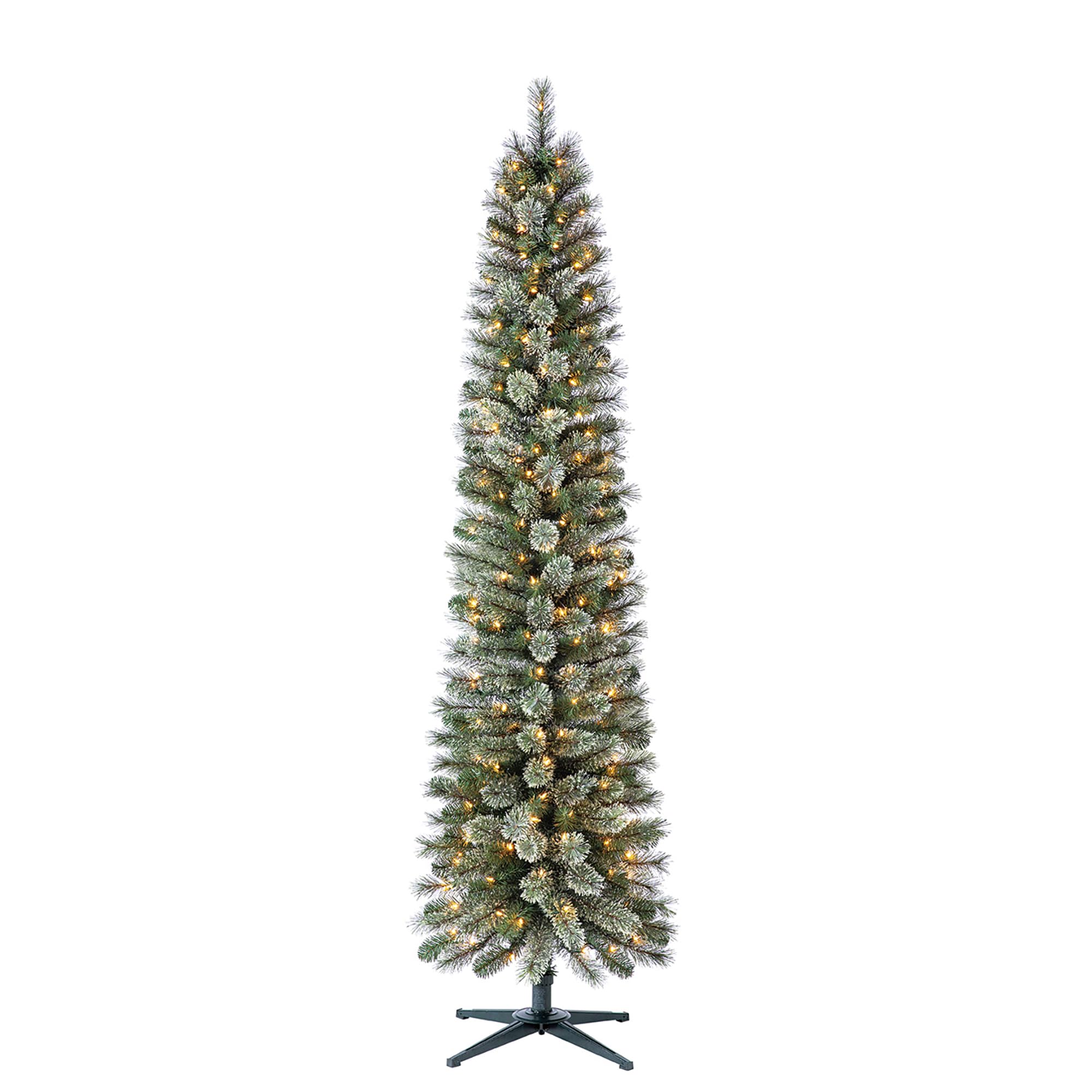 Home Heritage 7ft Stanley Slim Pre-Lit Pencil Christmas Tree
