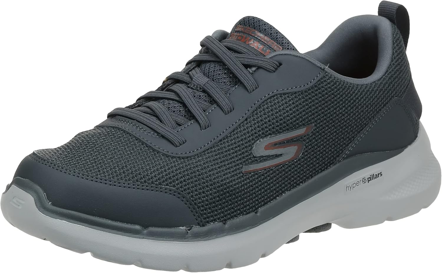 Skechers Men's Gowalk 6-Athletic Workout Walking Shoes with Air Cooled Foam Sneakers, Charcoal 2, 13