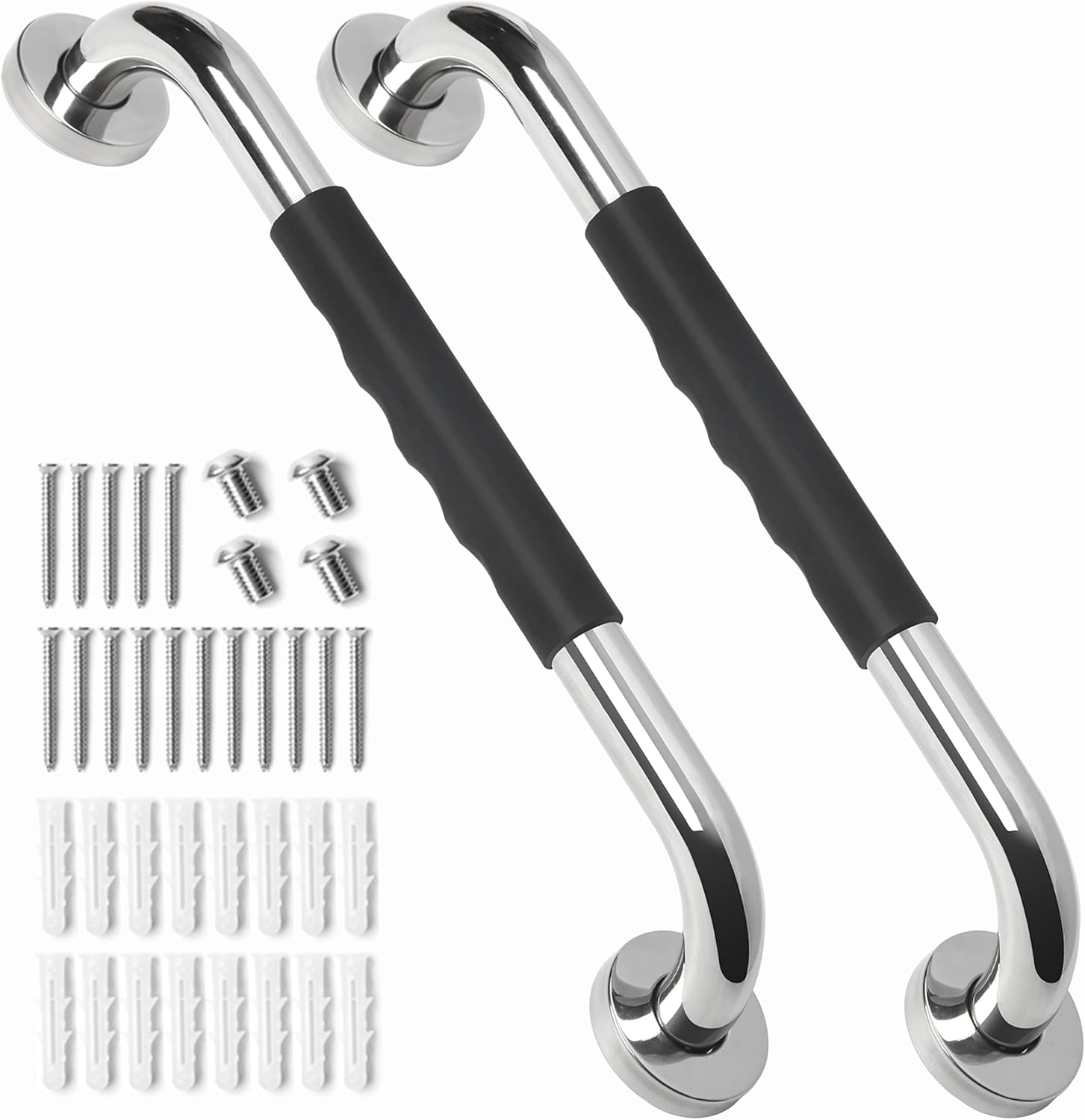 2 Pack Grab Bars for Bathroom, 16 Inch Anti Slip Bathroom Handicap Grab Bars for Showers, Safety Bath & Shower Grab Bar for Seniors, Shower Handles for Elderly, Tesuchan : Health & Household