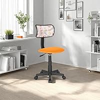Vista 5 de JJS Home - Juego de escritorio y silla giratoria pequeña, asiento ergonómico ajustable de malla transpirable, asiento ergonómico ajustable, taburete