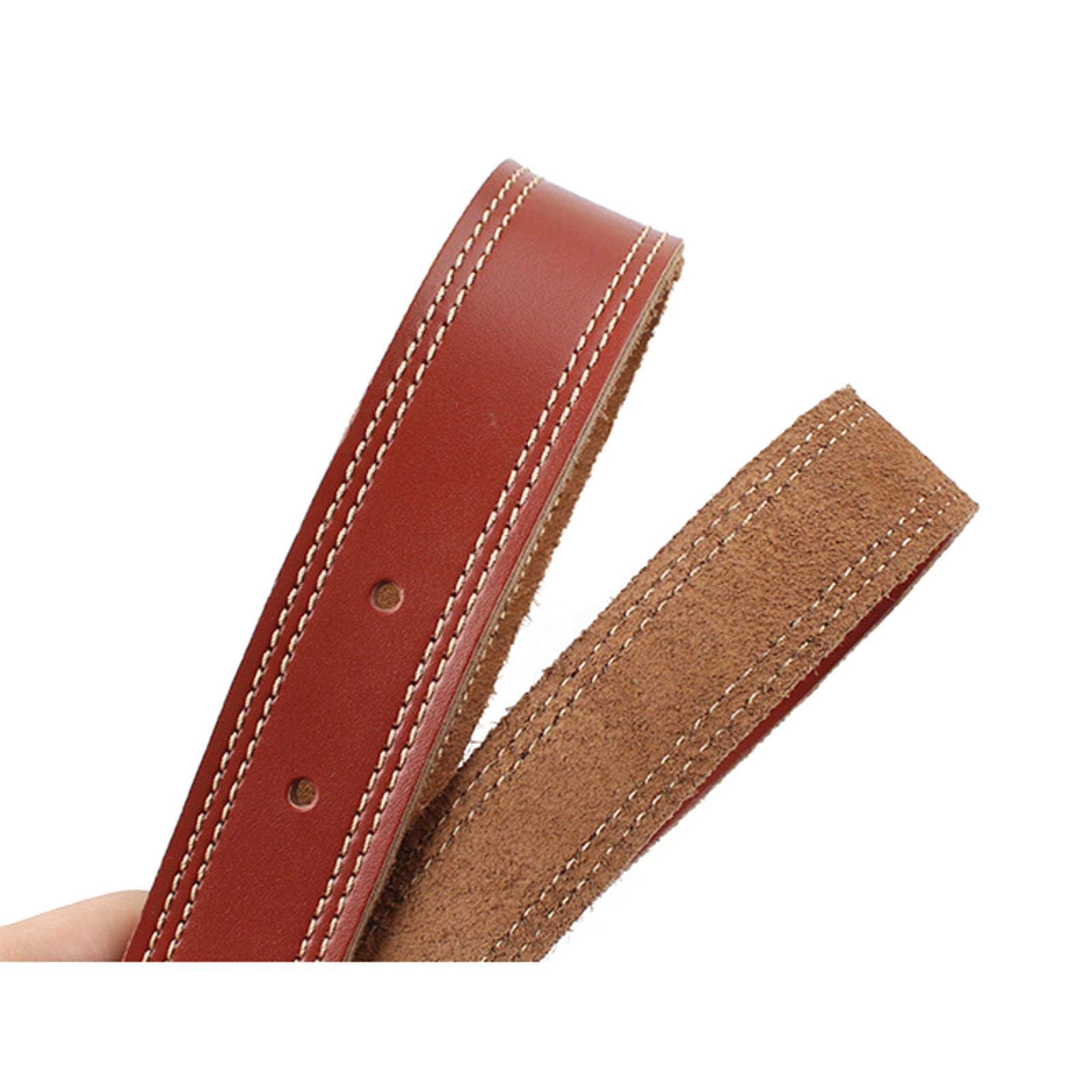 Collare Per Cani Da Compagnia In Vera Pelle Di Mucca Forte Collare Per Cani Di Grandi Dimensioni In Tinta Unita Con Doppie Linee - Foto 8