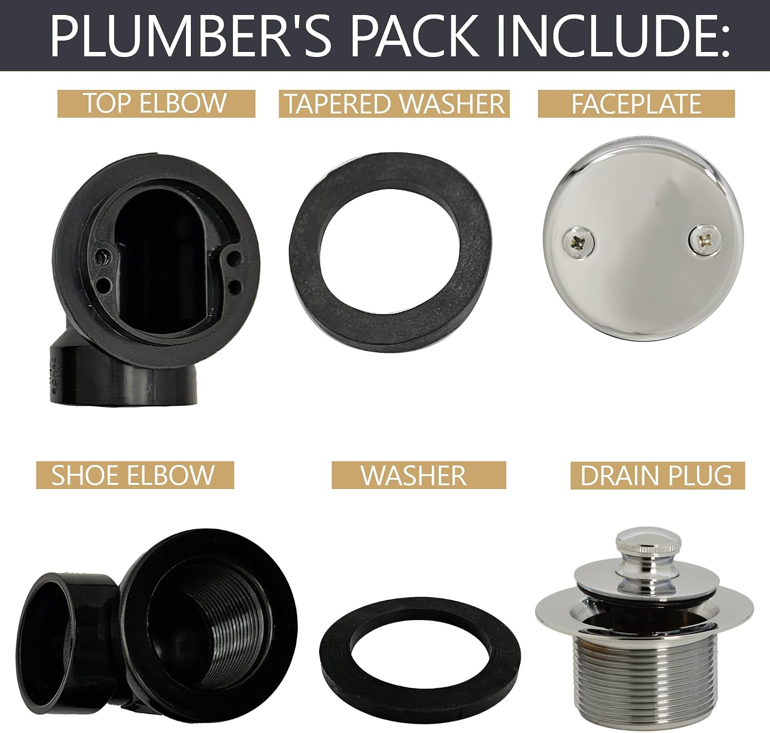 Westbrass Pull & Drain Sch. 40 ABS Plumber's Pack with Two-Hole Elbow, Polished Nickel, D574-05