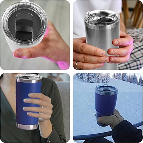 Miniatura 5 de ECOMAID Tapa de vaso de 30 onzas, tapas de repuesto para YETI Rambler con 4 piezas de repuesto magnético deslizante, tapa de vaso a prueba de