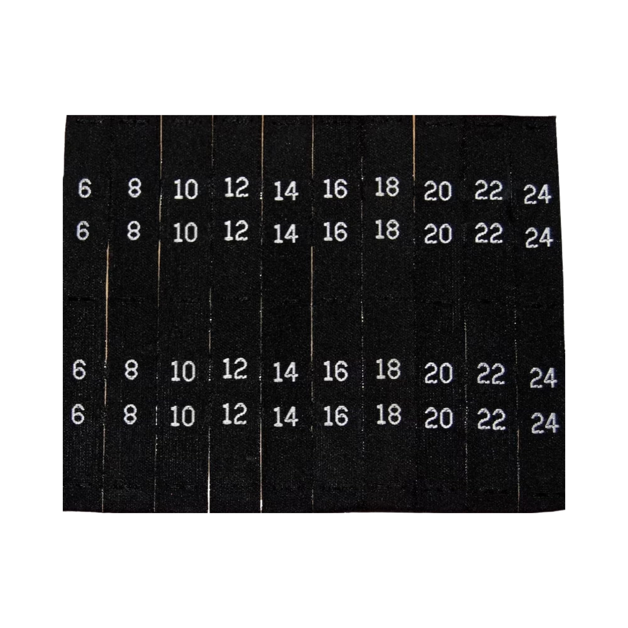 celloexpress Sew On Clothing Size Labels Woven Label - Sewing/Crafts (Black - Pack of 100, 48)