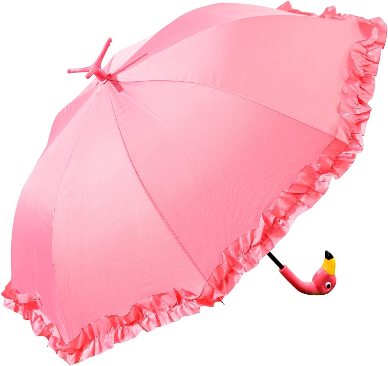 GiftcraftPink Flamingo Full-Size Standing Parasol Umbrella for Rain of Shine