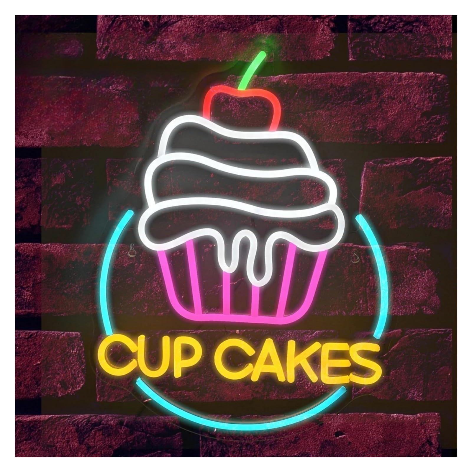 LEMST Sign Lamp Bakery Dessert Shop Neon Signs USB Powered, Cup Cake Neon Lights Suitable for Wall Decor Night Lights 32cmx41cm