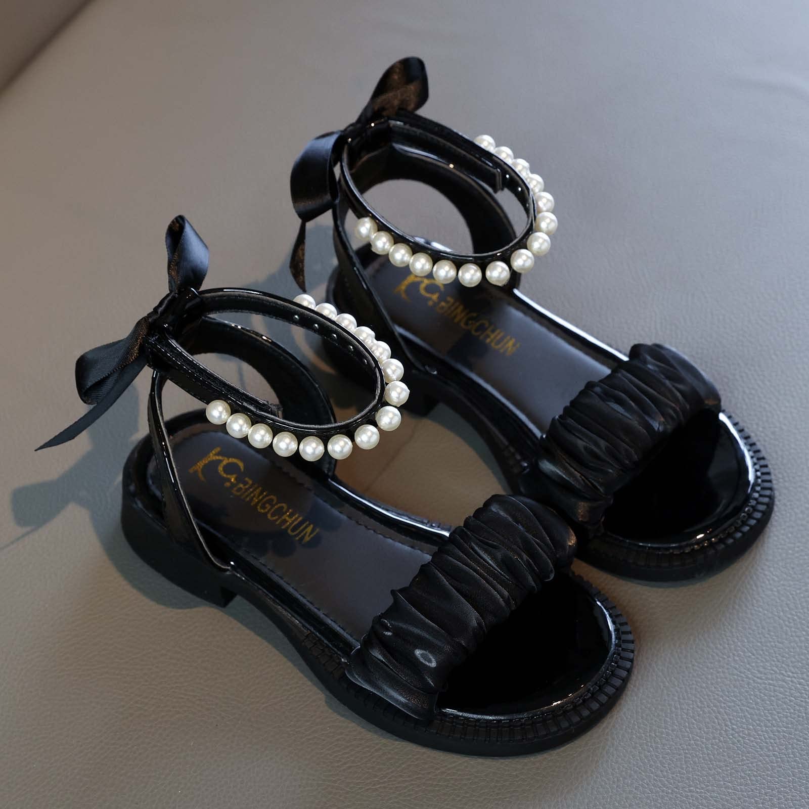 RXZCHH Sandali Ragazza, Punta Aperta, Cinturino alla Caviglia, Scarpe Eleganti, Festa di Nozze, per Bambini, Scarpe da Principessa, per Neonati