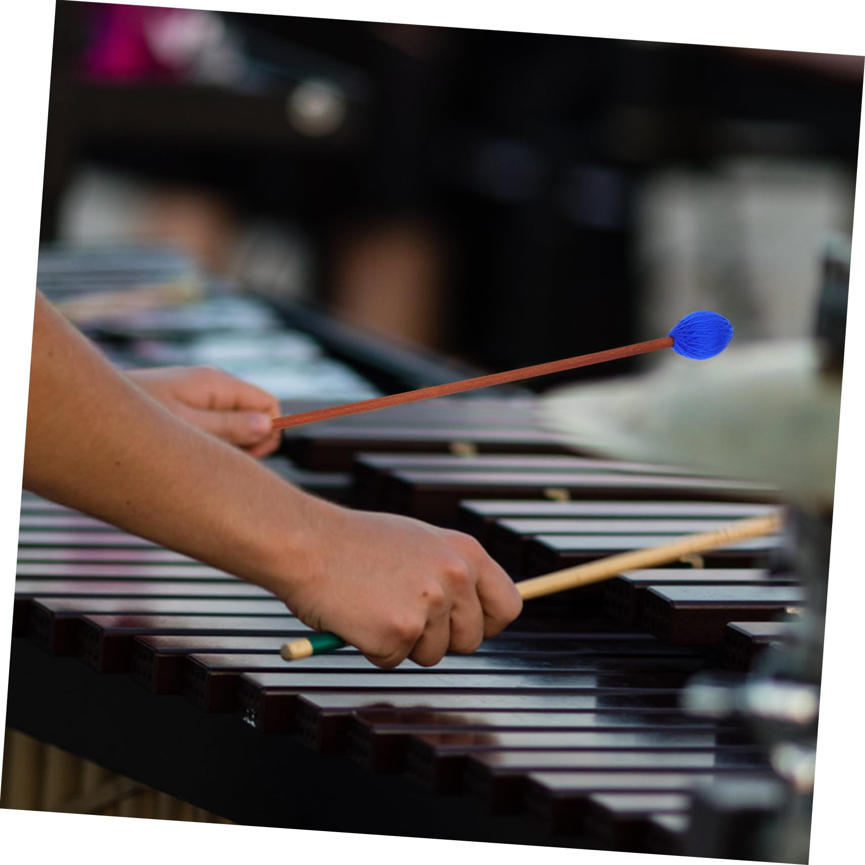 2 Piezas de Baquetas de Percusión para Instrumentos de Marimba Mango de Arce y Lana, Accesorio Ligero y Seguro para Músicos Profesionales Color Aleatorio
