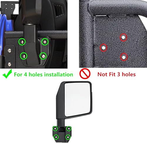 Miniatura 2 de Espejos laterales para puerta tubular de media puerta, espejo de reflexión para Jeep Wrangler CJ7 YJ TJ JK JLGladiator JTCherokee XJ -1 par