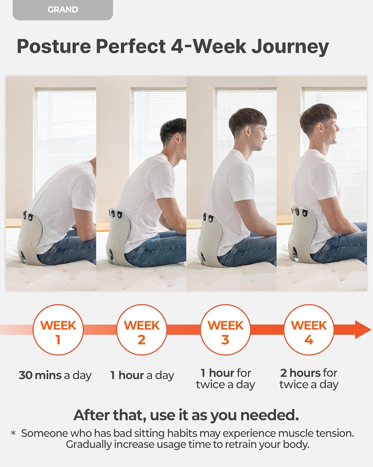 Curble GRAND(Extra Wide & Sturdy) – Ergonomic Chair Back Support, Lumbar Support for Good Posture Correction and Back Pain Relief, Perfect for Office Chair, Floor Seat, Work from Home, Patented(Black)