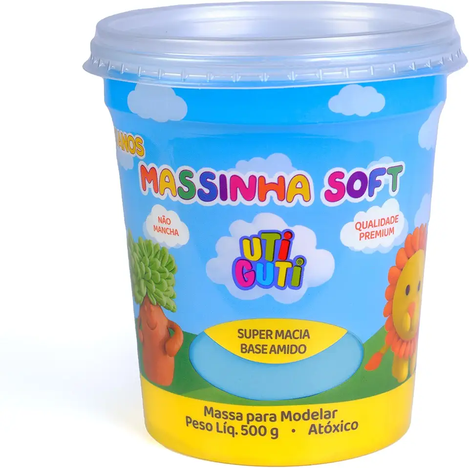 UTIGUTI Massinha Soft Massa para Modelar Pote 500gr, Cor Azul Claro