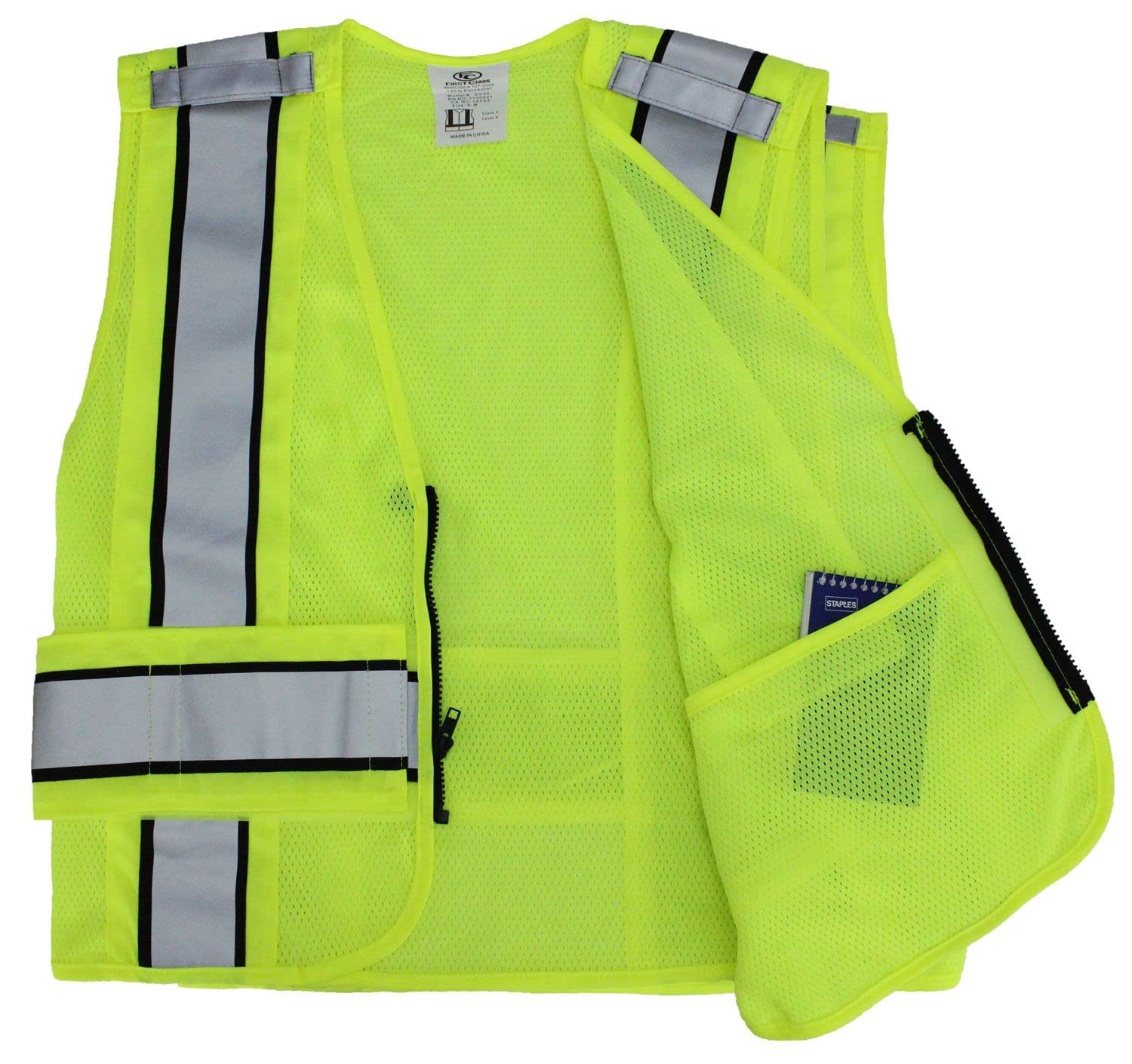 First Class REFLECTIVE DUTY VESTS PLAIN AND SECURITY ID (LIME GREEN) (as1, alpha, l, x_l, regular, regular, SECURITY)