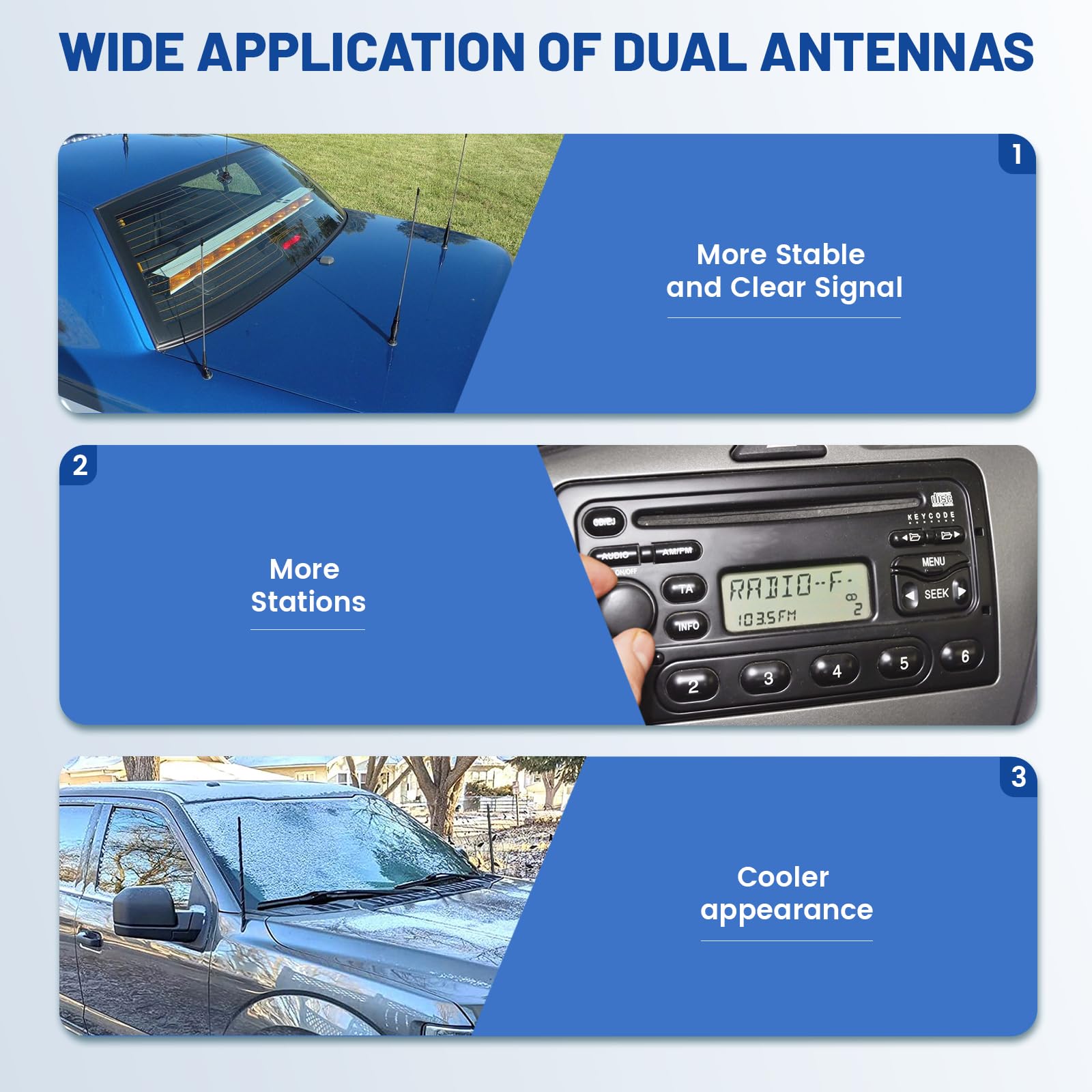 Câble Extension Antenne Voiture Stéréo 2 Femelle à 1 Mâle Splitter - 30,5 Cm - Noir
