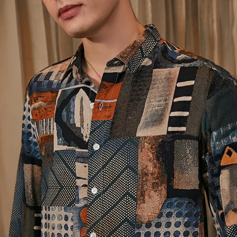 Image of CAHOOT Men's Shirt for Casual Wear | Spread Collar | Long Cuffed Sleeves | Button Closure | Shirt Crafted with Comfort Fit for Everyday Wear