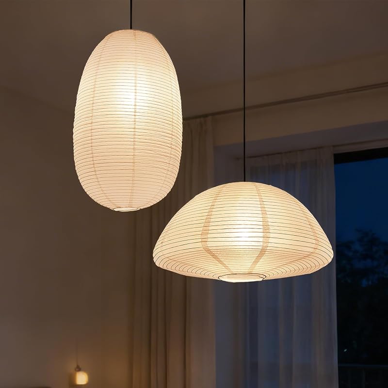 METHEDEECO 49 cm-es fehér papír lampion szett 2 db-os dekoratív otthondekorációhoz