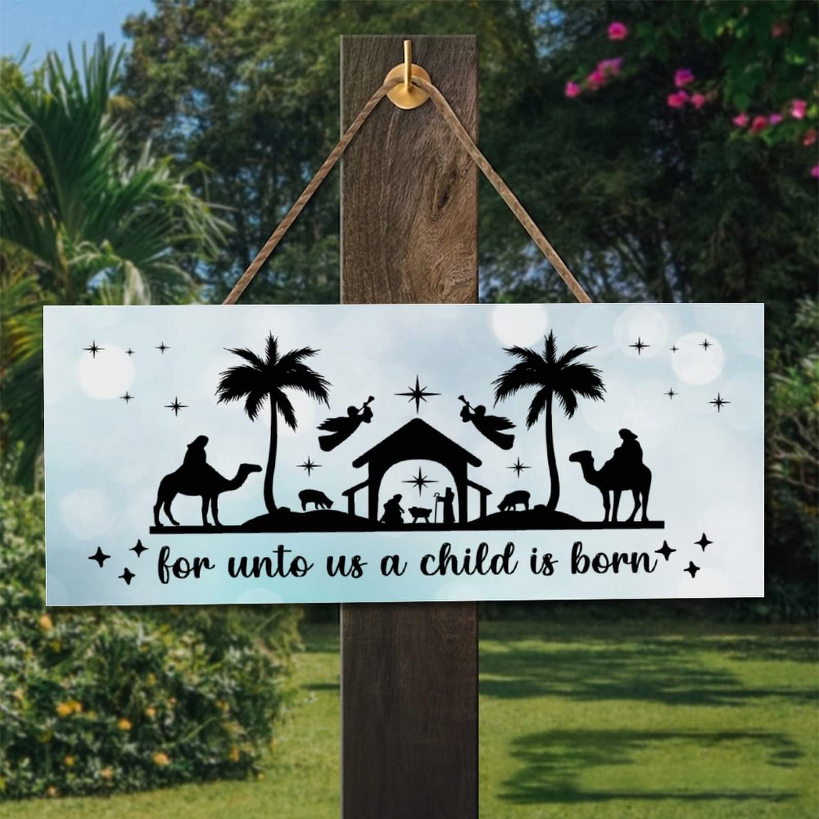 Décoration de Noël chrétienne en bois pour célébrer en famille