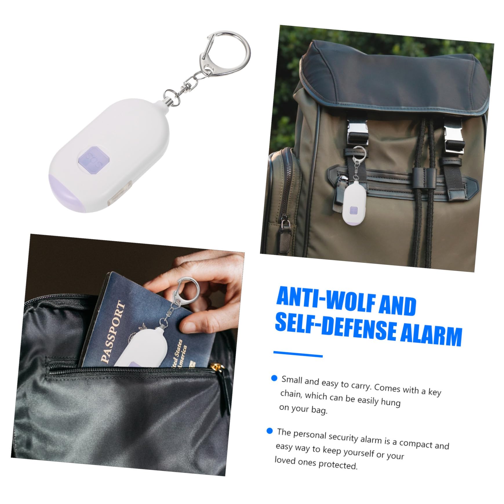 UKCOCO 3piezas Personal Alarm Led Flashlight for Women Emergency Safety Device for Outdoor Use Lightweight and Portable Personal Security Alarm
