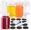 9pcs 2 oz Clear Glass Ginger Shot Bottles with Lids, Mini Glass Jars Wide Mouth Containers for Juice, Wellness Shot, Whiskey and Spice