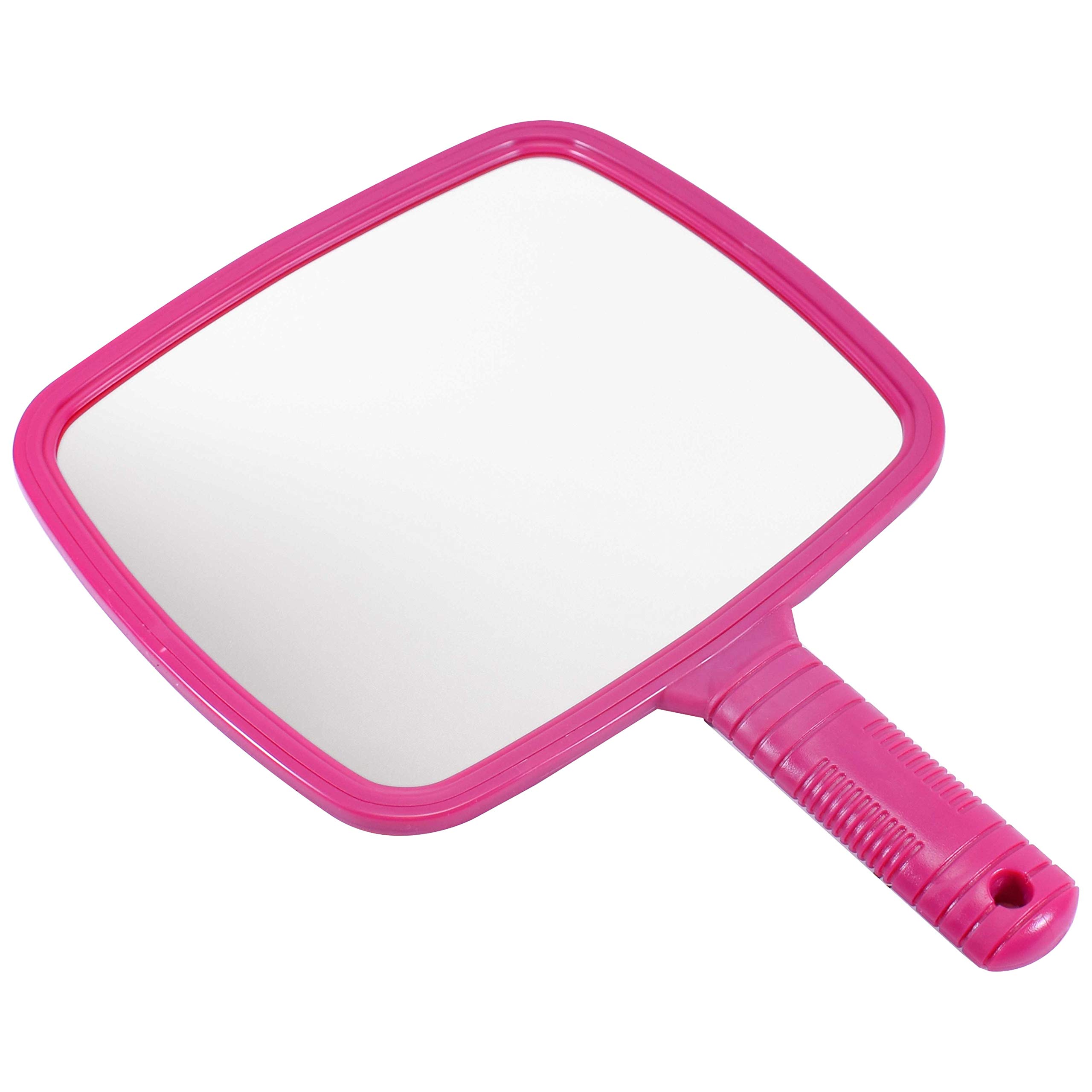 Trixes Pink Hand Mirror – Salon Hairdresser Hand Held Mirror – For Hairdressing And Beauty, Professional Barbers And Hairdressers – – Wide Angle – 20 X 17.5Cm