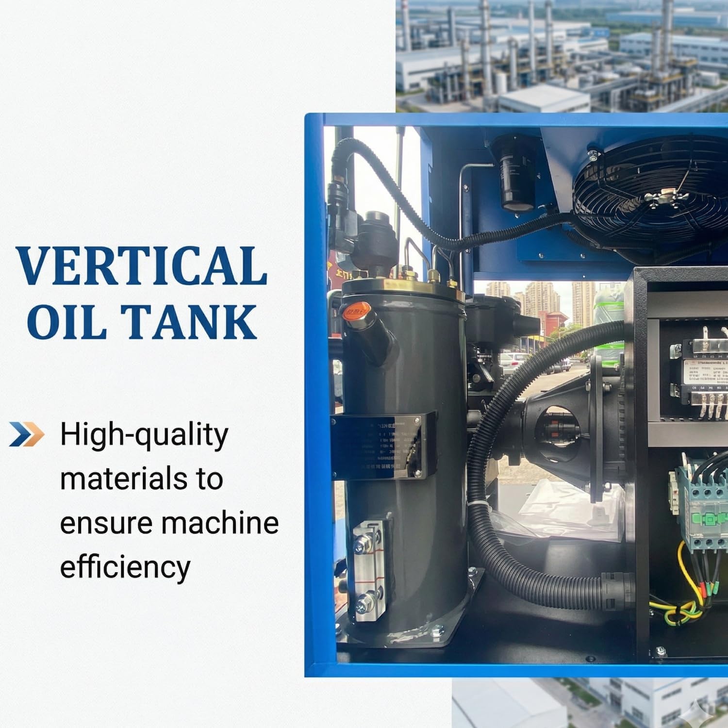 10HP All-in-One Rotary Screw Air Compressor, 39 CFM @ 150 PSI, Direct Drive Industrial Compressor with 80 Gallon ASME Tank & Refrigerated Air Dryer, 230V 3-Phase, Stationary for CNC & Manufacturing