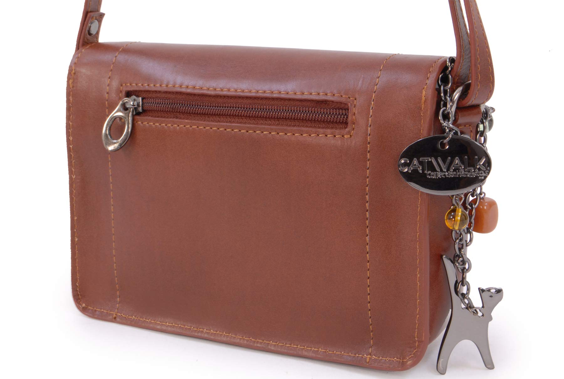 Catwalk Collection Handbags - Petit Sac Bandoulière Femme Cuir - Sac à Main Porté Croisé Avec Bandoulière Réglable - Florence