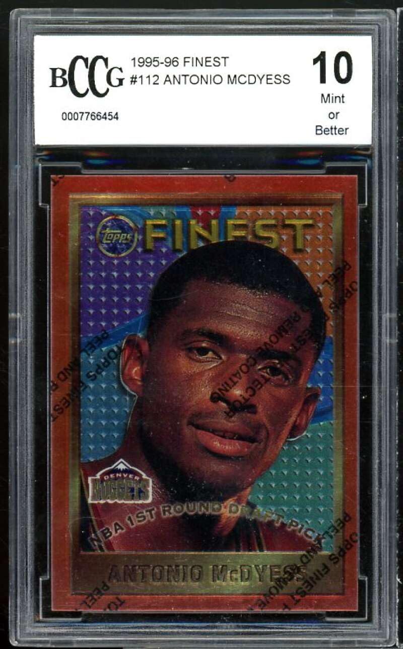 1995-96 Finest #112 Antonio Mcdyess w/Coating Rookie Card BGS BCCG 10 Mint+