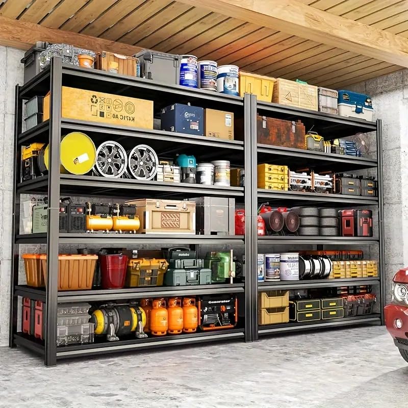 Image of Garage Shelving Heavy Duty Storage Shelves 3000 LBS Adjustable Metal Shelving Uints and Storage for Garage,Warehouse,School,Commercial,Business, (LJ-3-6-T2)