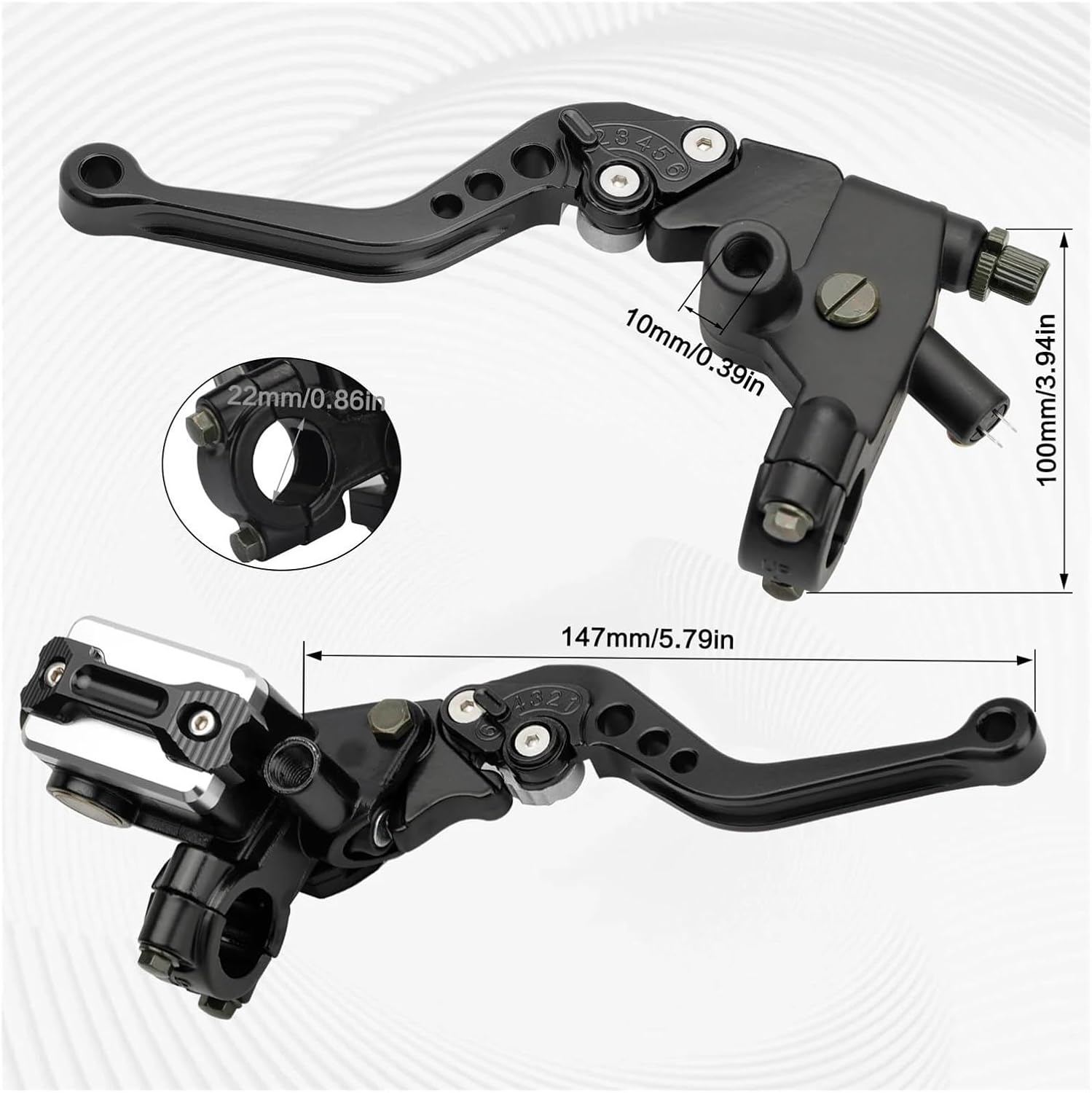 CNC Motorcycle Hydraulic Brake Lever Clutch Master Cylinder 7/8" 22MM Universal Motorcycle Brake Pump Handle For Honda Yamaha(Gold)