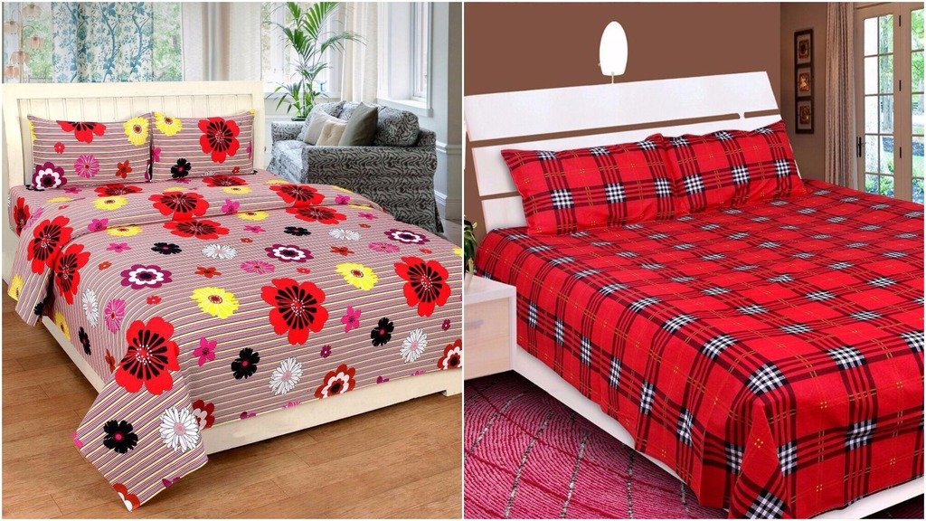 Buy Cotton Bedsheet Combo (Shree Fashion Hub 100 Cotton Floral And