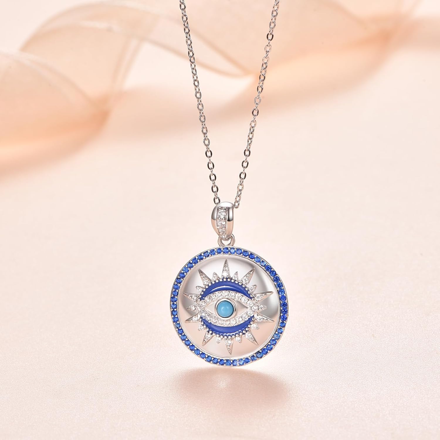 AENEAS Valentines Day Gifts for Women Her Evil Eye Necklace for Women 925 Sterling Silver Necklace Ojo Turco Trendy Jewelry Gifts for Women Wife