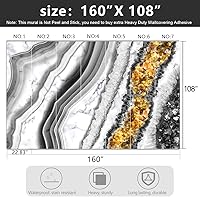 Vista 4 de Papel tapiz de tela mármol negro y dorado para sala de estar, arte abstracto, dormitorio, baño, mural de pared grande - 160 x 108 pulgadas