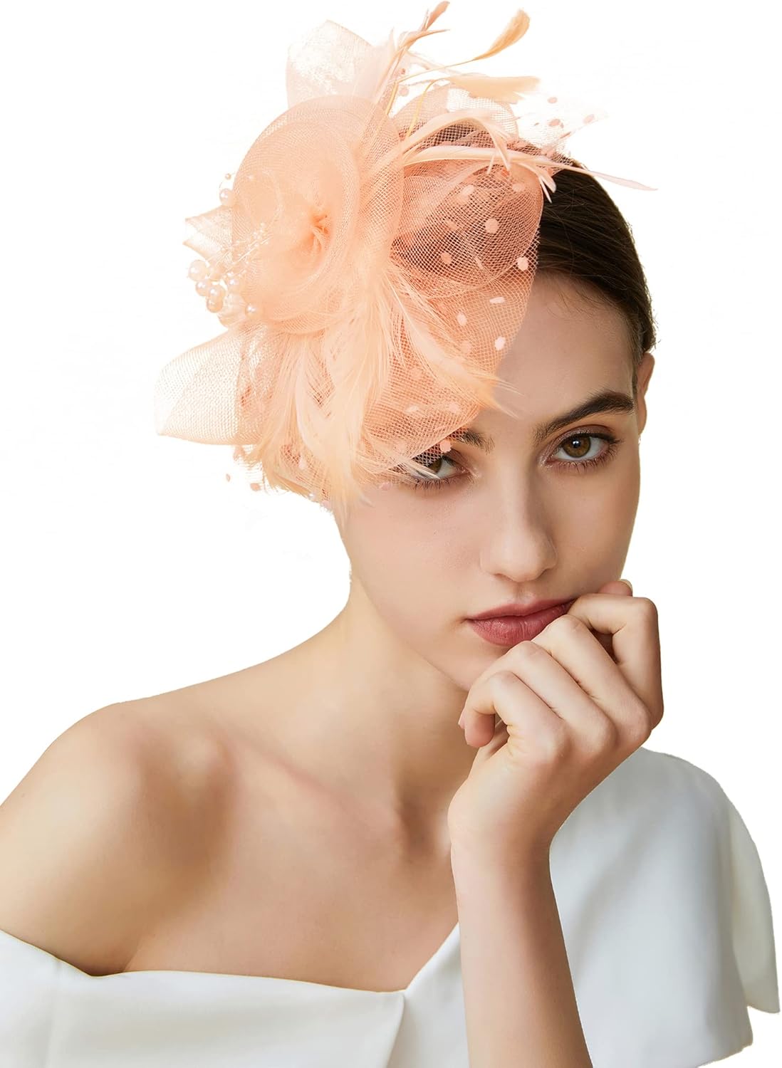 BABEYOND Fascinator Hats for Women Tea Party Hat Kentucky Fascinators Headband Derby Hats Wedding Flower Feathers Hair Clip