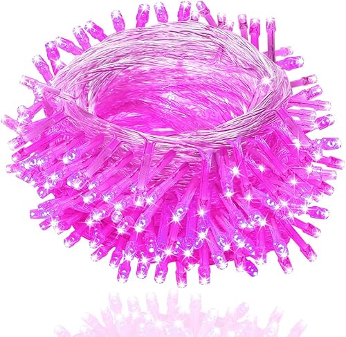 Serie de luces brillantes de 33 pies, 100 focos LED con controlador para árbol de Navidad, jardín, patio, multi-cable color blanco o multicolor, de