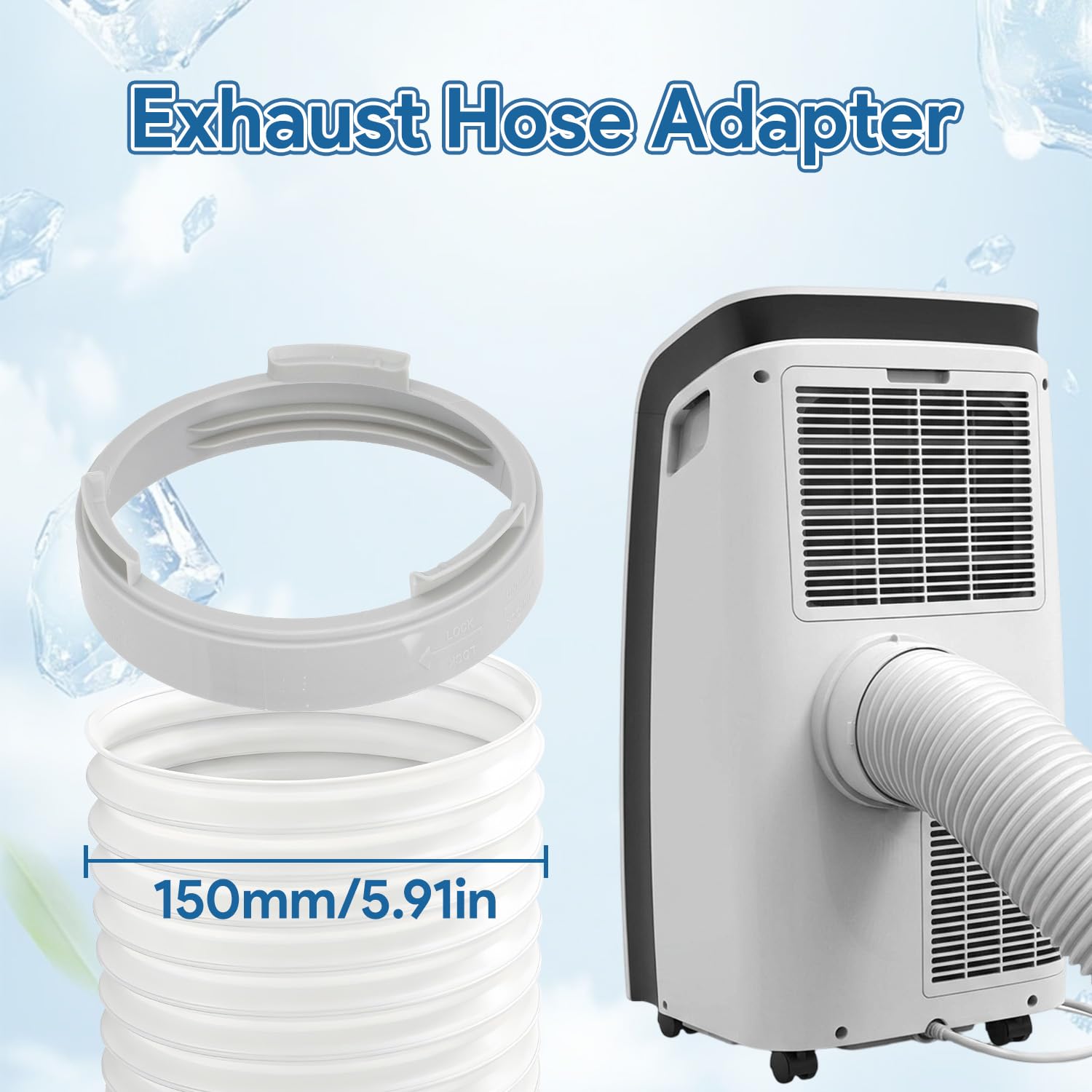 Uniwersalny adapter okienny, przenośny klimatyzator, przedłużacz węża, złączka 150 mm, złącze do rury wydechowej, złącze do rury wydechowej, adapter do wymiany